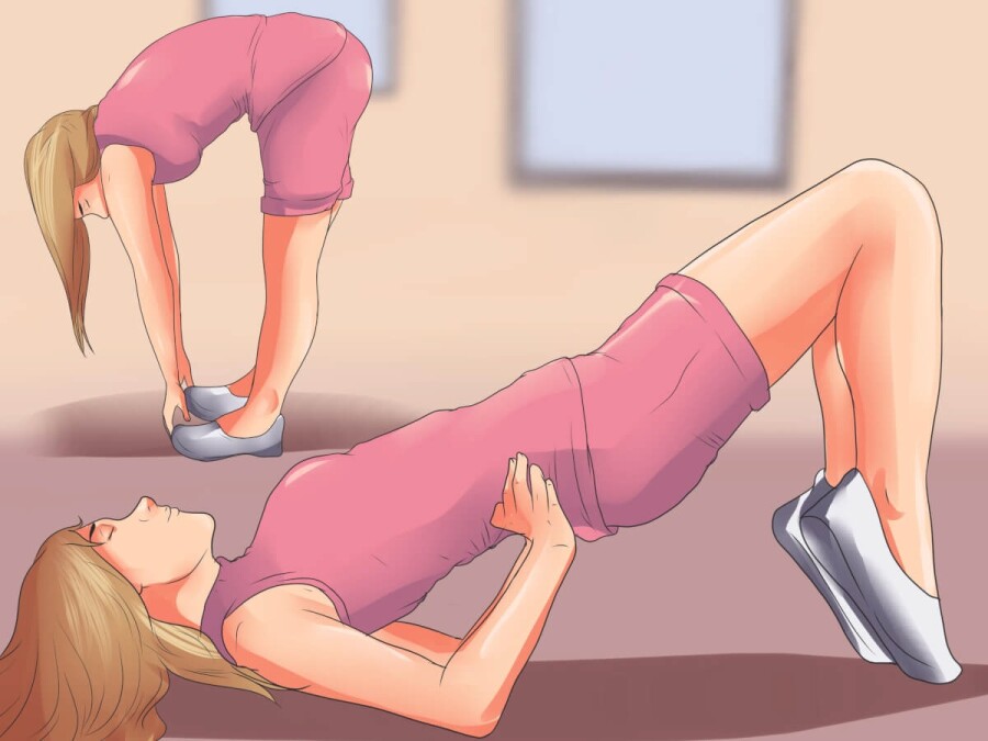 девушка делает упражнения