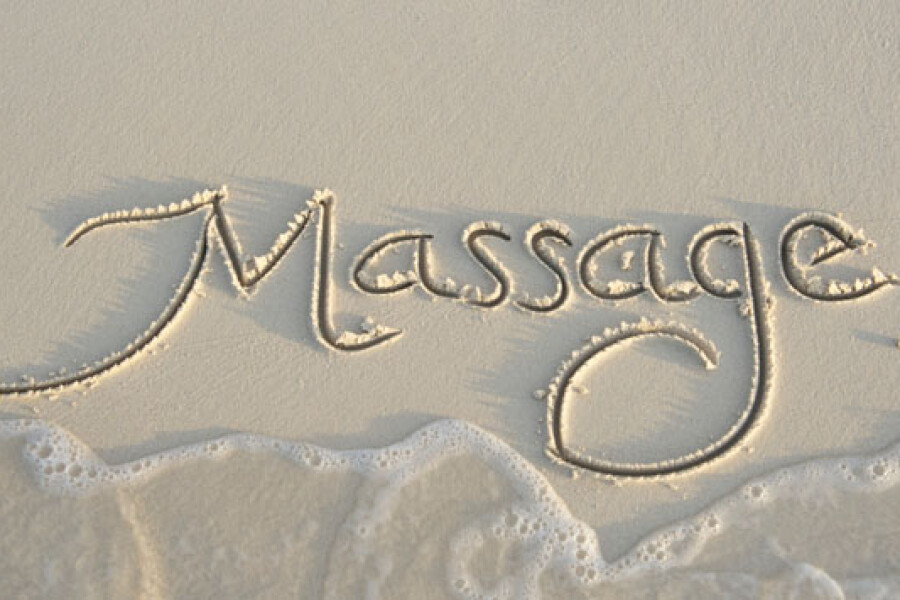 массаж на песке надпись