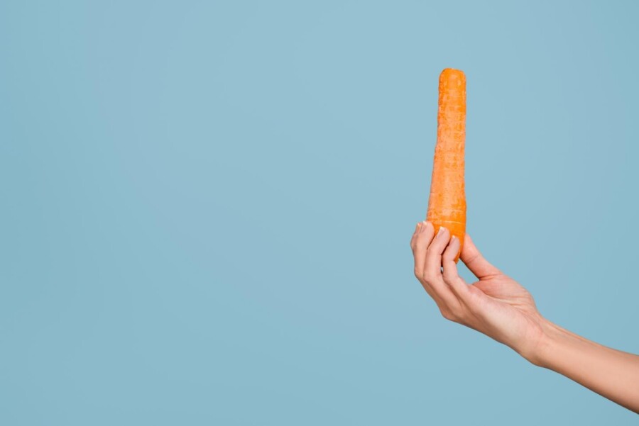 морковка в руке