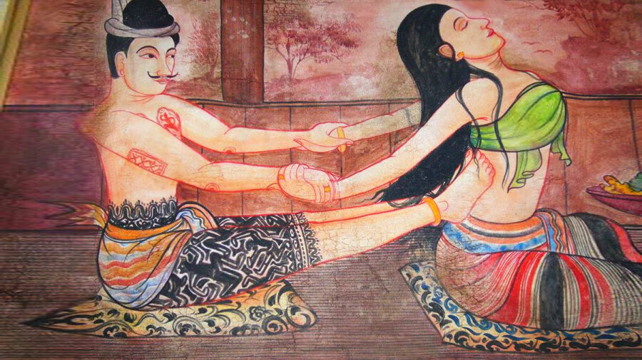 древнее изображение индийской пары