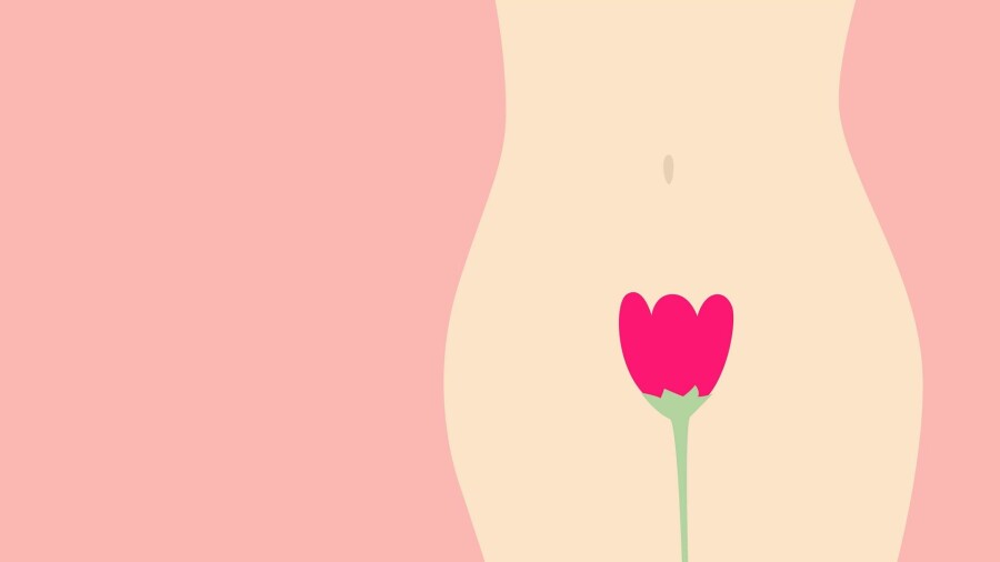 женское тело с цветочком