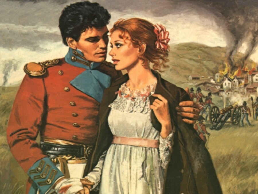 Картина на века. Девушка Гусар. Влюбленные 19 века. Офицер и дама. Влюблённая пара 19 века.