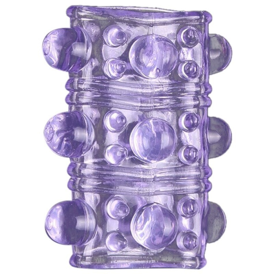 Насадка на член Bior toys Открытая фиолетовая насадка на пенис Crystal Sleeve - 5,5 см