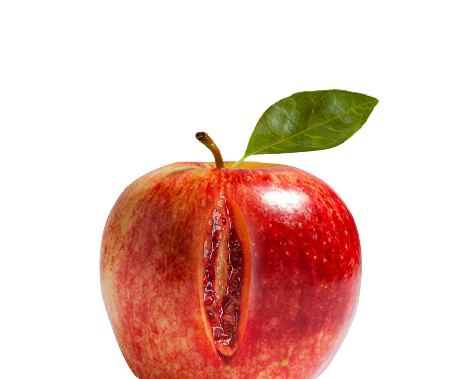 яблоко с разрезом