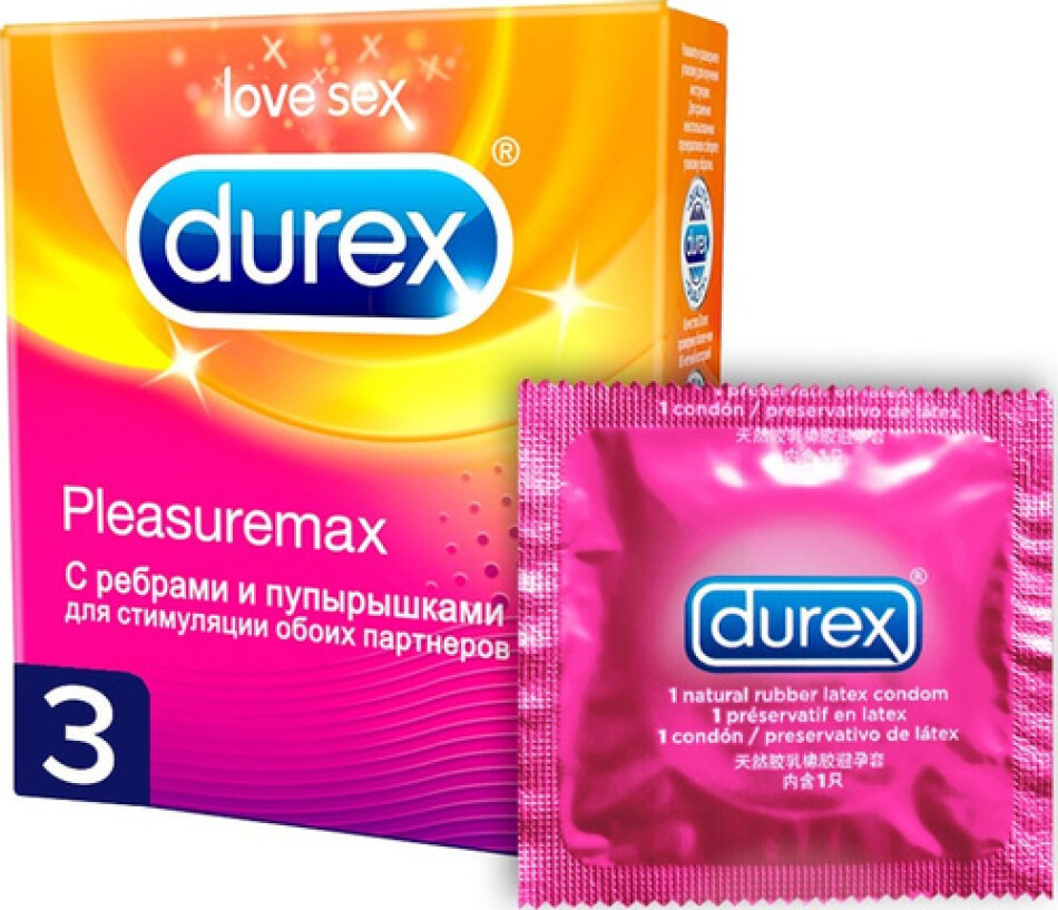 Durex Pleasuremax с ребрами и пупырышками