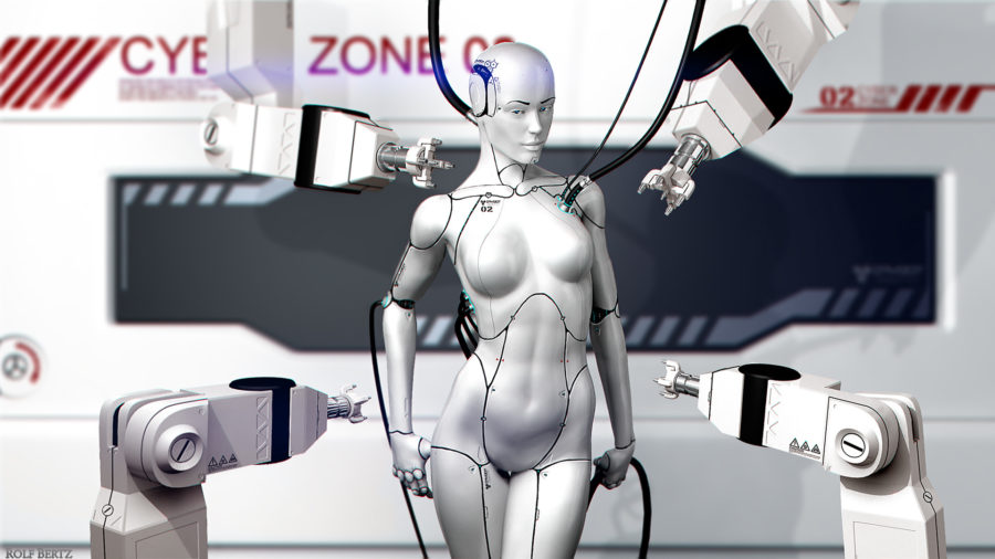 девушка робот