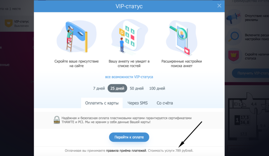 стоимость вип знакомства