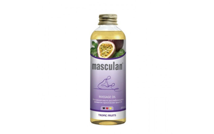 Масло массажное Masculan расслабляющее, с ароматом тропических фруктов.