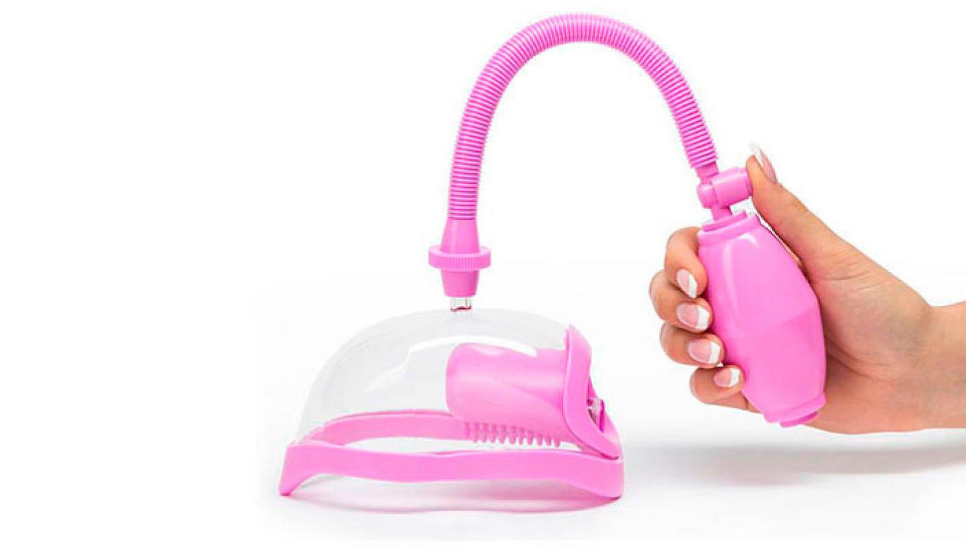 Вакуумная помпа для вагины с вибрацией Pleasure Pumps Vibrating Vagina Pump, розовая